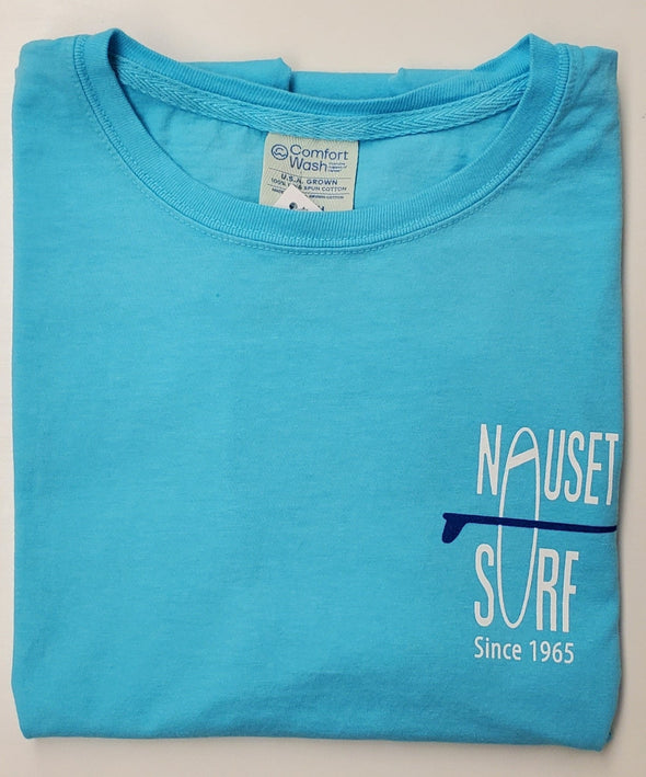 Classic Logo Garment Dyed Long Sleeve T-Shirt- Blue - Nauset Surf Shop