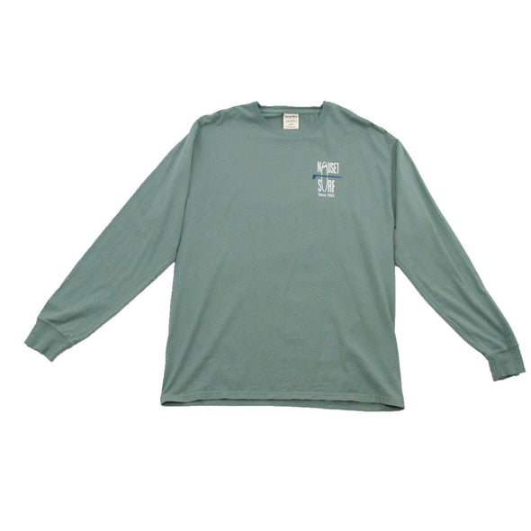 Classic Logo Garment Dyed Long Sleeve T-Shirt- Blue - Nauset Surf Shop