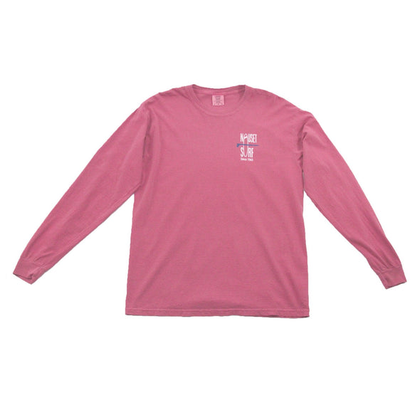 Classic Logo Garment Dyed Long Sleeve T-Shirt- Blue - Nauset Surf Shop