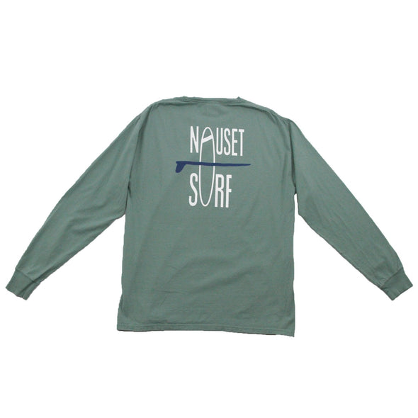 Classic Logo Garment Dyed Long Sleeve T-Shirt- Blue - Nauset Surf Shop