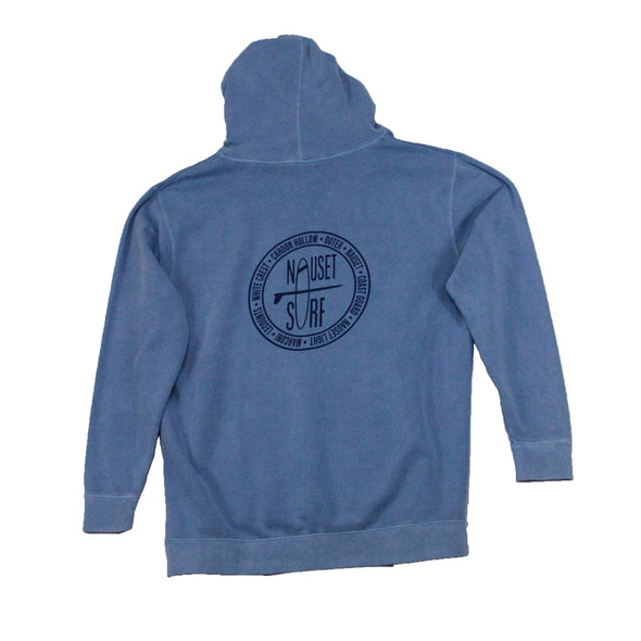 Beaches Logo Garment Dyed Hoodie - Blue - Nauset Surf Shop