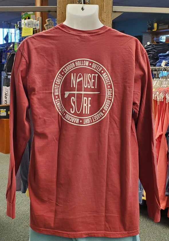 Beaches Logo Garment Dyed Long Sleeve Pocket T-Shirt - Nauset Surf Shop