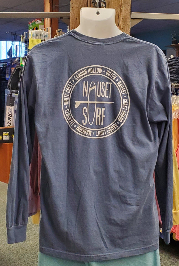 Beaches Logo Garment Dyed Long Sleeve Pocket T-Shirt - Nauset Surf Shop