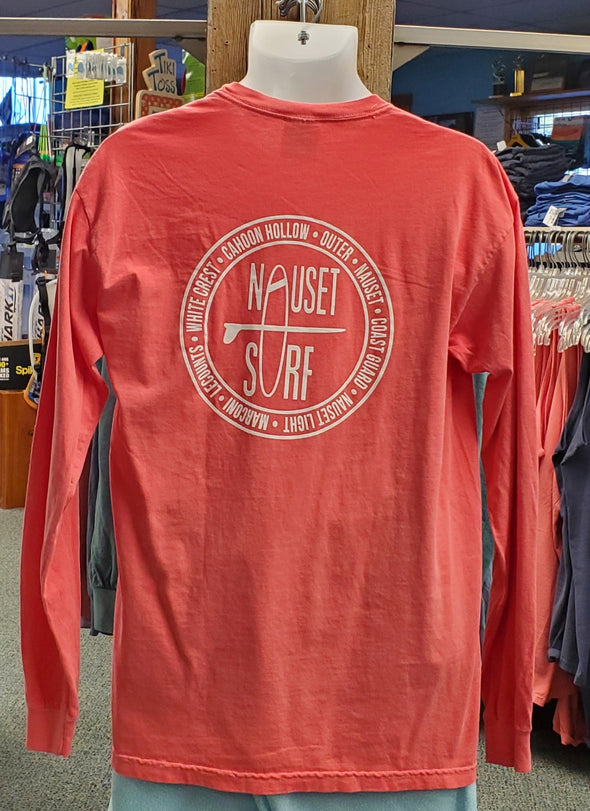 Beaches Logo Garment Dyed Long Sleeve Pocket T-Shirt - Nauset Surf Shop