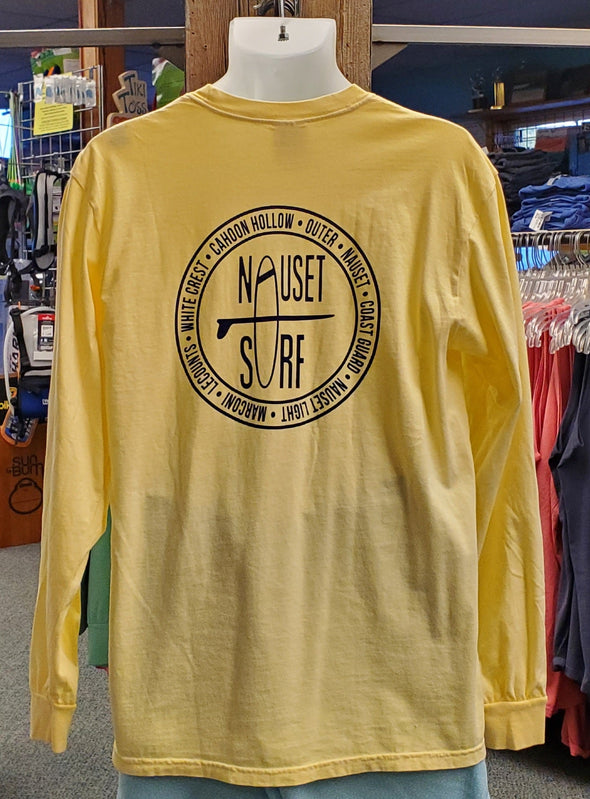 Beaches Logo Garment Dyed Long Sleeve Pocket T-Shirt - Nauset Surf Shop