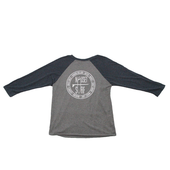 Beaches Logo Unisex Triblend Three-Quarter Sleeve Raglan - Nauset Surf Shop
