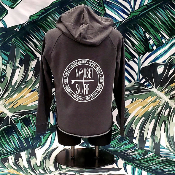 Beaches Logo Women's Lightweight Full-Zip Hooded Sweatshirt - Nauset Surf Shop