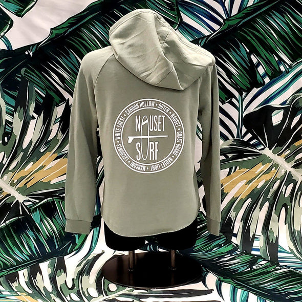 Beaches Logo Women's Lightweight Full-Zip Hooded Sweatshirt - Nauset Surf Shop