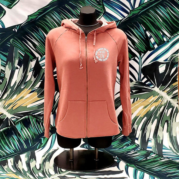 Beaches Logo Women's Lightweight Full-Zip Hooded Sweatshirt - Nauset Surf Shop