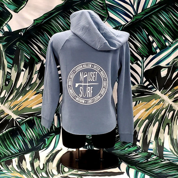 Beaches Logo Women's Lightweight Full-Zip Hooded Sweatshirt - Nauset Surf Shop