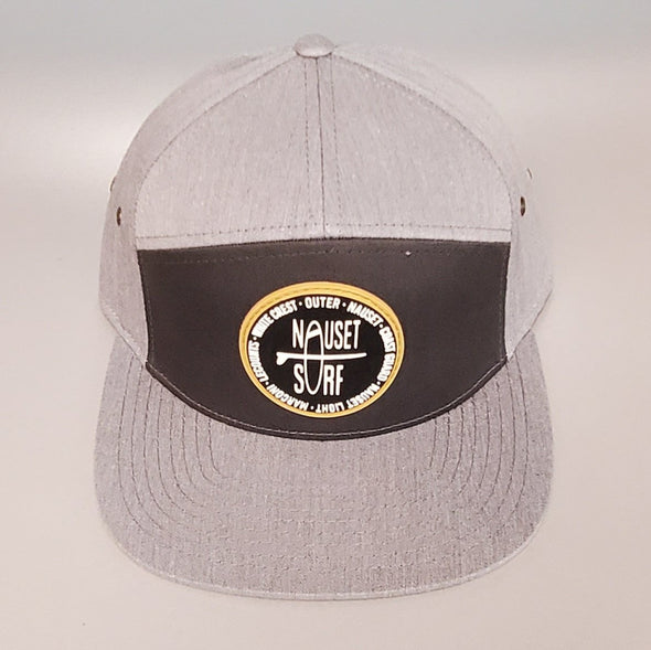Beaches Rubber Logo C57CT 7Panel Cotton Twill- Black/Gold - Nauset Surf Shop