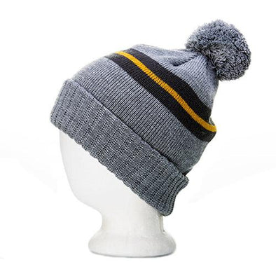 Classic Logo Circle Patch Jacquard Knit Beanie w/ Pom - Nauset Surf Shop