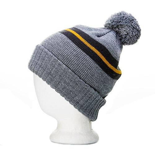 Classic Logo Circle Patch Jacquard Knit Beanie w/ Pom - Nauset Surf Shop