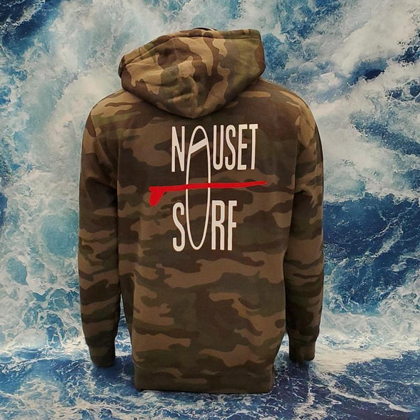 Classic Logo Heavyweight Hooded Sweatshirt - Camo/Red Logo - Nauset Surf Shop