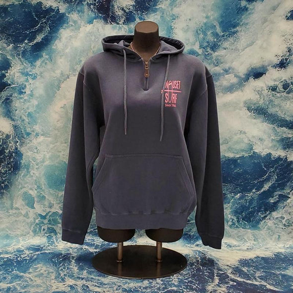 Classic Logo Mini Zip Garment Dyed Hooded Sweatshirt - Nauset Surf Shop