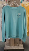 Classic Logo Pigment Dyed Crew Sweatshirt- Blue Logo - Nauset Surf Shop
