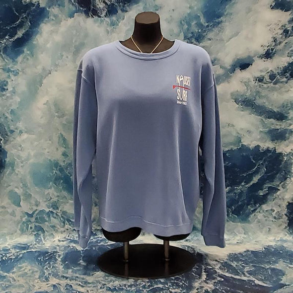 Classic Logo Pigment Dyed Crew Sweatshirt- Red Logo - Nauset Surf Shop