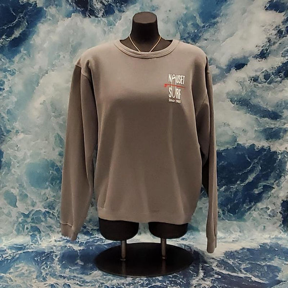 Classic Logo Pigment Dyed Crew Sweatshirt- Red Logo - Nauset Surf Shop