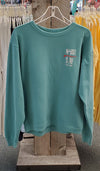 Classic Logo Pigment Dyed Crew Sweatshirt- Red Logo - Nauset Surf Shop