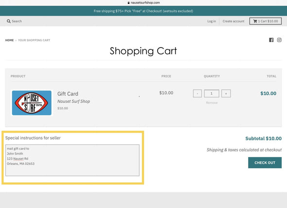 Gift Card - Nauset Surf Shop