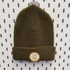 NS Classic Circle Logo C01 Knit Beanie- Gold/Loden Patch - Nauset Surf Shop