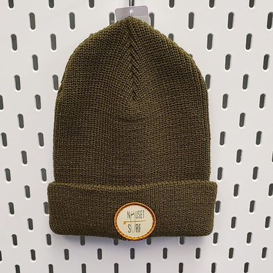 NS Classic Circle Logo C01 Knit Beanie- Gold/Loden Patch - Nauset Surf Shop