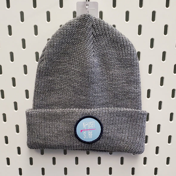 NS Classic Circle Logo C01 Knit Beanie- Lt.Blue/Pink Patch - Nauset Surf Shop