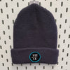 NS Classic Circle Logo C01 Knit Beanie- Teal/Black Patch - Nauset Surf Shop