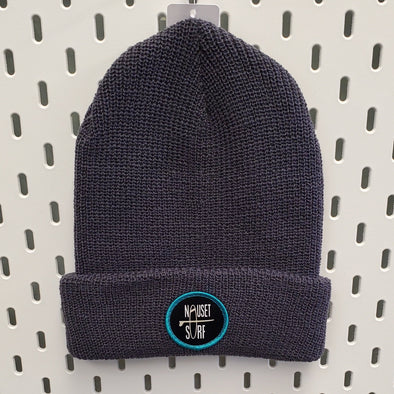 NS Classic Circle Logo C01 Knit Beanie- Teal/Black Patch - Nauset Surf Shop