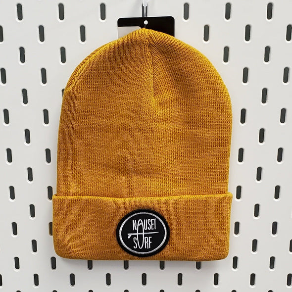 NS EMB ROUND R18 SOLID BEANIE W/ CUFF - Nauset Surf Shop