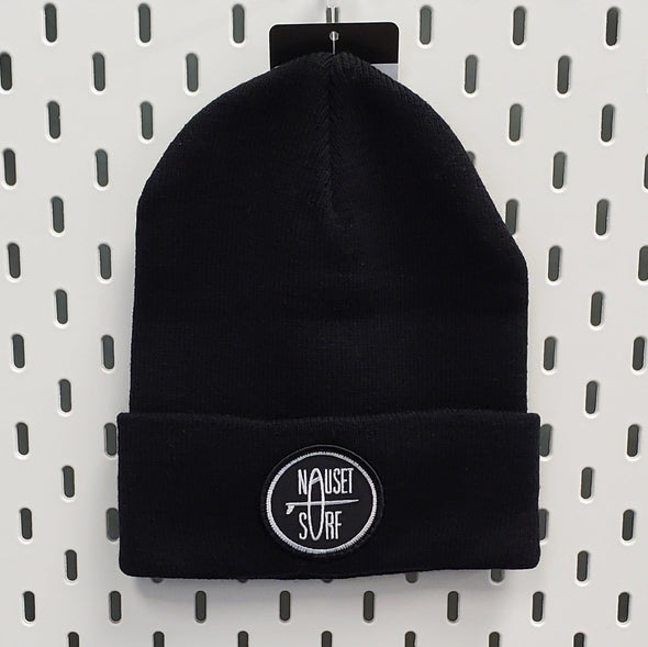 NS EMB ROUND R18 SOLID BEANIE W/ CUFF - Nauset Surf Shop