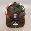 NS ROUND 112PM PRE-CURVED TRUCKER - STARS&STRIPES - Nauset Surf Shop